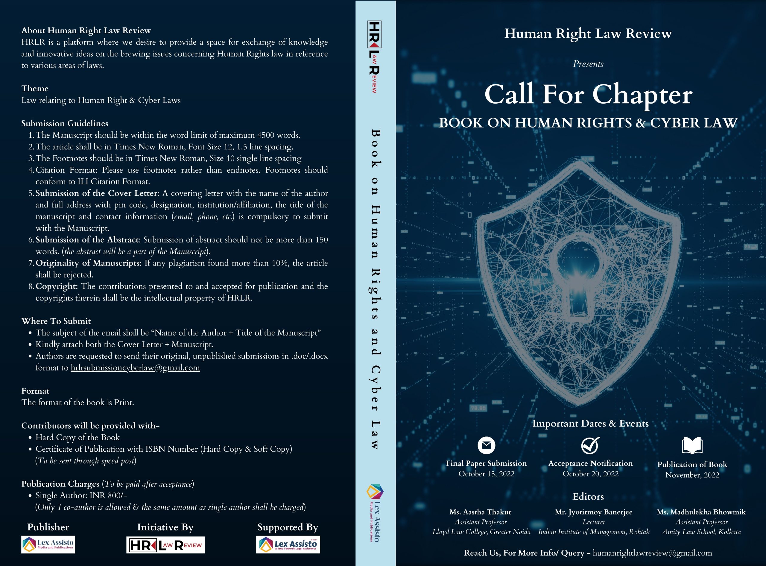 Call For Chapters: Book on Human Rights and Cyber Law